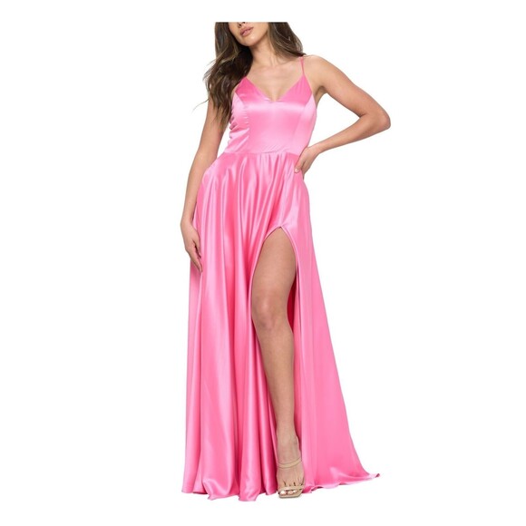 Elegant Barbie Pink Evening Gown - Picture 3 of 11